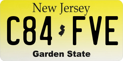 NJ license plate C84FVE