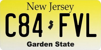 NJ license plate C84FVL