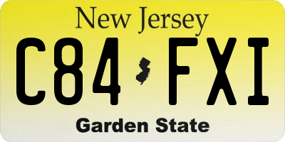 NJ license plate C84FXI