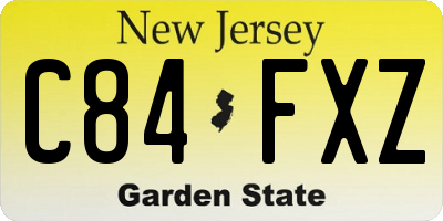 NJ license plate C84FXZ