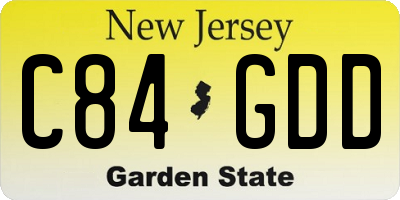 NJ license plate C84GDD