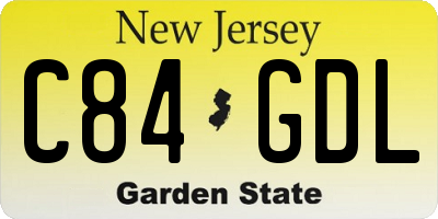 NJ license plate C84GDL