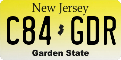 NJ license plate C84GDR