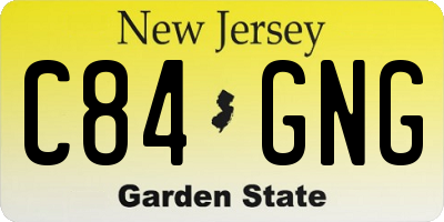 NJ license plate C84GNG