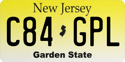 NJ license plate C84GPL