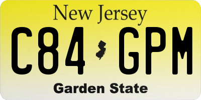 NJ license plate C84GPM