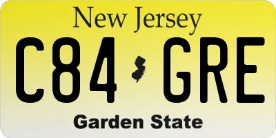 NJ license plate C84GRE