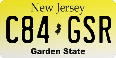 NJ license plate C84GSR