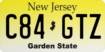 NJ license plate C84GTZ