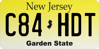 NJ license plate C84HDT