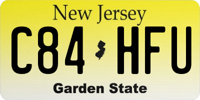 NJ license plate C84HFU