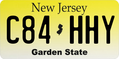 NJ license plate C84HHY
