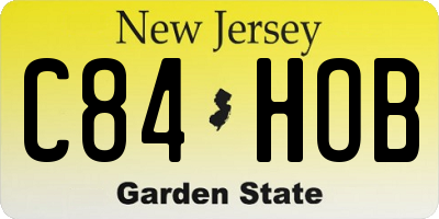 NJ license plate C84HOB