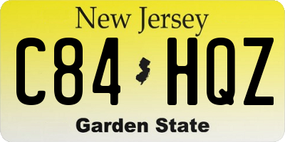 NJ license plate C84HQZ