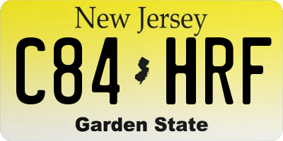NJ license plate C84HRF