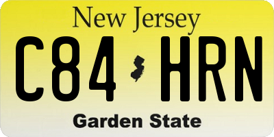 NJ license plate C84HRN