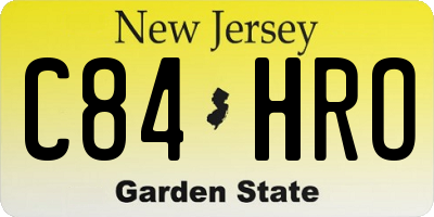 NJ license plate C84HRO