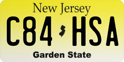 NJ license plate C84HSA
