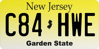 NJ license plate C84HWE