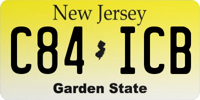 NJ license plate C84ICB