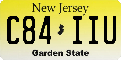 NJ license plate C84IIU