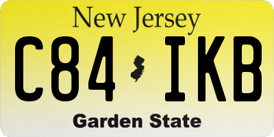NJ license plate C84IKB