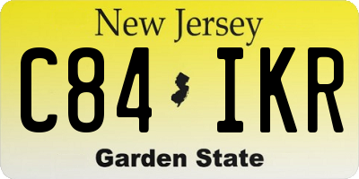 NJ license plate C84IKR