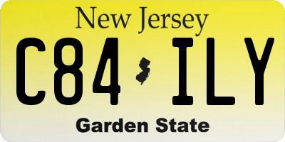 NJ license plate C84ILY
