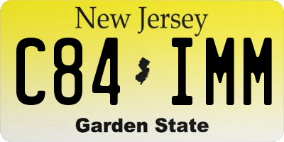 NJ license plate C84IMM
