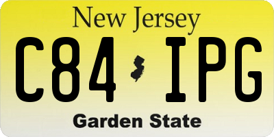 NJ license plate C84IPG
