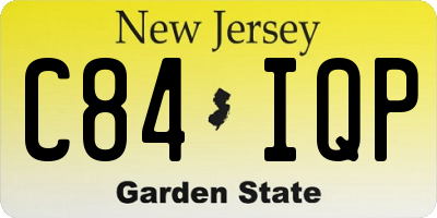 NJ license plate C84IQP
