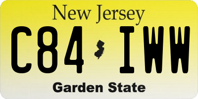 NJ license plate C84IWW