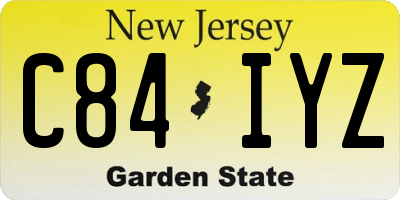 NJ license plate C84IYZ