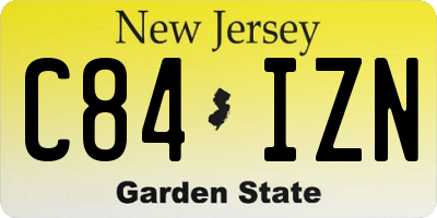 NJ license plate C84IZN
