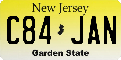 NJ license plate C84JAN