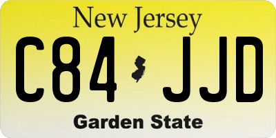 NJ license plate C84JJD