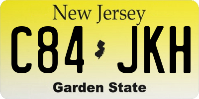 NJ license plate C84JKH