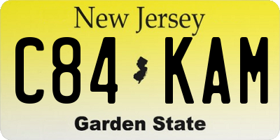 NJ license plate C84KAM