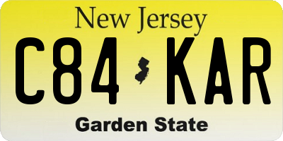 NJ license plate C84KAR