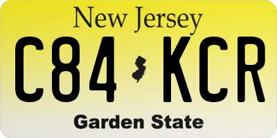 NJ license plate C84KCR