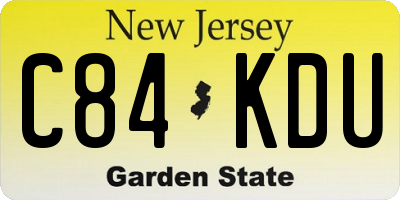 NJ license plate C84KDU