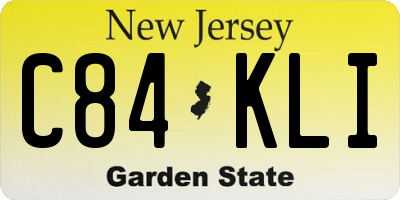 NJ license plate C84KLI