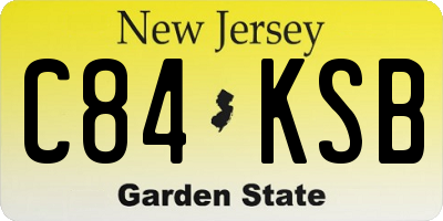 NJ license plate C84KSB