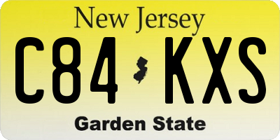 NJ license plate C84KXS