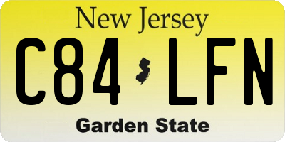 NJ license plate C84LFN