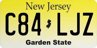 NJ license plate C84LJZ