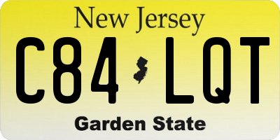 NJ license plate C84LQT