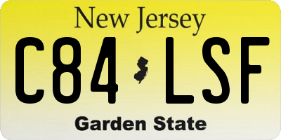 NJ license plate C84LSF