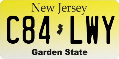 NJ license plate C84LWY