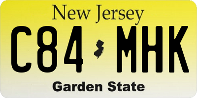 NJ license plate C84MHK
